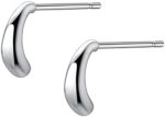 Sterling Silver Mini Curved Bar Earrings for Women Girls 14K Gold Plated Minimalist Tiny Short Bars Teardrop Stud Cartilage Tragus Post Hypoallergenic Dainty Jewelry Gifts