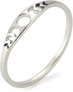 Minimalist Phase of the Moon Rings Women Stainless Steel Moon Phase Ring Geometric Crescent Moon Finger Ring Gifts