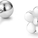 Minimalist Flower Sterling Silver Earrings for Women Girls Teens Hypoallergenic Stud Tiny Small 4mm Ball Back Cartilage Tragus Piercing Screw Post Cute Birthday Holiday Jewelry Gifts