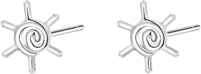 41NJCYCiByL._AC_SL1000_.jpg Cute Tiny Sun 925 Sterling Silver Small Stud Earrings for Women Men Minimalist Cartilage Tragus Piercings Studs Hypoallergenic Fashion Jewelry Gifts for Birthday Christmas Daughter 8.8mm - Image 1