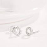 Minimalist Geometric Tiny Hollow Stud Earrings for Women Cartilage Second Hole Sensitive Ear Fashion Mini Huggie Cubic Zirconia Post Hypoallergenic Gifts for Best Friend Birthday Daughter - Image 2
