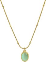 Green Aventurine Stone Pendant Necklace for Women Dainty 18K Plated Gold Chain Choker Necklace,Layered Necklace,Jewelry Set Non Tarnish