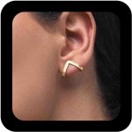Minimalist Geometric Stud Earrings Gold Claw Studs V Shape Cuff Stud Earring Geometric Triangle Earrings Jewelry for Women