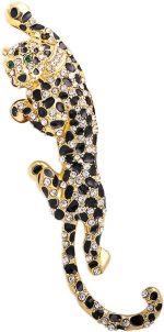 Vintage Gold Leopard ，Punk Animal Brooch Pin，Suit Stud, Shirt Studsfor women for men，Dainty Christmas Wedding Birthday Holiday Jewelry Unisex Clothing Accessories