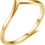 Stainless Steel V Shaped Wedding Band Engagement Promise Ring for Women Pointed Chevron Classical Simple Plain Statement Ring