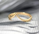 Stainless Steel V Shaped Wedding Band Engagement Promise Ring for Women Pointed Chevron Classical Simple Plain Statement Ring - Image 2