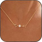 Pearl Necklaces for Women, 14K Gold Plated Charm Necklace Cute Pearl Pendant Necklace Dainty Gold Necklaces for Women Trendy Gold Jewelry