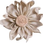 Dainty Satin Fabric Flower Brooches Pin Burnt Edge Black Daisy Brooch Pin Elegant Lapel Pins Christmas Brooches Pin Dress Skirt Scarf Hat Pins Accessories Wedding Party Gift 4IN