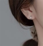 Sterling Silver Mini Curved Bar Earrings for Women Girls 14K Gold Plated Minimalist Tiny Short Bars Teardrop Stud Cartilage Tragus Post Hypoallergenic Dainty Jewelry Gifts - Image 2
