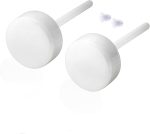 Hypoallergenic Stud Earrings for Women & Men|Bio-Ceramic Earrings for Sensitive Ears| Non-Metal Allergy-Free Diamond Hoop Round Stud Earrings| Lightweight Ear Studs 5/6/8mm