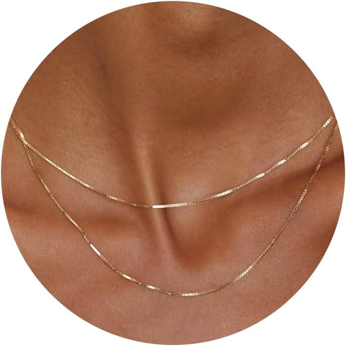 51izx97sXyL._AC_SL1500_.jpg Layered Necklaces for Women, 14K Gold Plated Chain Necklace Women Trendy Cuban Link Paperclip Chain Toggle Clasp Necklace Fashion Chunky Jewelry for Women - Image 1