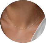Gold Chain Necklace for Women Dainty Simple Satellite Beaded Twisted Chain Choker Necklace Everyday Jewelry Christmas Gifts