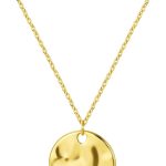 Gold Pendant Necklaces for Women, Gold Plated Pendant Necklace, Fashionable Hammered Pendant Necklaces Simple Multiple Shapes Necklace for Women Unique Gift