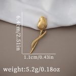Fashion Rose Flower Brooch Pin Tulip Floral Bouquet Lapel Shawl Pins for Women Sweater Scarf Dress Suit Badges Accessories Brooches Minimalist Wedding Party Birthday Jewelry for Mother - Image 2