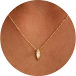 Gold Necklace for Women, 14k Gold Plated Cubic Zirconia Solitaire Pendant Necklace Waterproof Formal Necklaces for Women Cute Simple Necklaces Trendy Gold Jewelry Non Tarnish