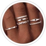 6 Pcs Stainless Steel Rings for Women Set Knuckle Rings Stackable Simple Carve Heart Wedding Bands Engagement Promise Eternity Bands Thumb Rings for Women