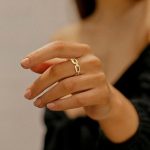 18K Gold Plated/Silver Stainless Steel Cuff Link Ring for Women - Image 2