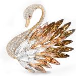 Vintage Austrian Crystal Rhinestone Brooch - Elegant Women's Lapel Pin, Men's Boutonniere, Women's Corsage | Suitable for Dresses, Scarves, Shawl Clips | Ideal for Weddings, Banquets