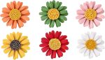6/12 Pcs Enamel Daisy Flower Lapel Pin Brooch Pin Plant Sunflower Suit Lapel Pin Fashion Shiny Brooch for Any Special Occasions