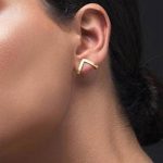 Minimalist Geometric Stud Earrings Gold Claw Studs V Shape Cuff Stud Earring Geometric Triangle Earrings Jewelry for Women - Image 2