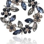 Rhinestone Wreath Brooches for Women Unisex Flower Pins Olive Branch Brooches Office Party Casual Accessories Gifts Flower Brooch Plant Brooch