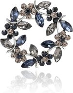 Rhinestone Wreath Brooches for Women Unisex Flower Pins Olive Branch Brooches Office Party Casual Accessories Gifts Flower Brooch Plant Brooch