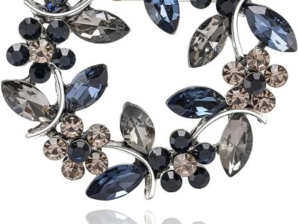 Rhinestone Wreath Brooches for Women Unisex Flower Pins Olive Branch Brooches Office Party Casual Accessories Gifts Flower Brooch Plant Brooch