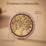 Gold Tree of Life Brooch Pins Rhinestone Flower Vintage Lapel Badge Brooches for Women Fashion Jewelry Clothing Accessories - Image 2