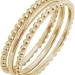 14K Gold or Rhodium Plated Sterling Silver Stacking Ring Set of 3
