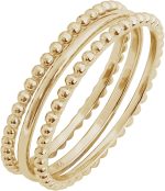 14K Gold or Rhodium Plated Sterling Silver Stacking Ring Set of 3