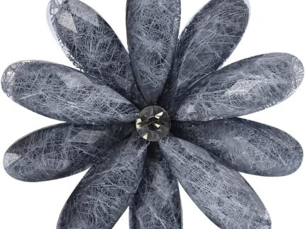 Women’s Acrylic Flower Brooch Pin, Colorful Floral Brooch with Crystal Center, Lightweight Vintage/Modern Style Jewelry for Clothing, Scarf, Bag Decoration