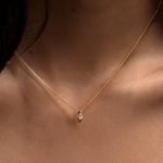 Gold Necklace for Women, 14k Gold Plated Cubic Zirconia Solitaire Pendant Necklace Waterproof Formal Necklaces for Women Cute Simple Necklaces Trendy Gold Jewelry Non Tarnish - Image 2