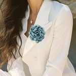 Dainty Fabric Flower Brooches Large Silk Lapel Pin Elegant Camellia Flower Brooch Pins for Women Classic Formal Occasions Clothing Accessories - Image 2