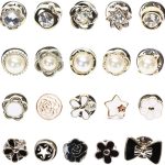 Women Shirt Brooch Pins 20Pcs Mini Cover Up Enamel Safety Lapel Pins Buttons Sweater Shawl Clips for Coat Dress Clothes Decoration