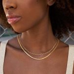 Dainty Gold Choker Necklace for Women 14K Gold Plated Coin Disc Layered Beaded Flat Mariner Sideways Cross Wishbone Link Clavicle Necklaces - Image 2