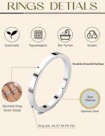 6 Pcs Stainless Steel Rings for Women Set Knuckle Rings Stackable Simple Carve Heart Wedding Bands Engagement Promise Eternity Bands Thumb Rings for Women - Image 2