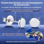Titanium Earrings Tiny Dot/Heart/Triangle Stud Earrings, Hypoallergenic for Sensitive Ears Women Men, Premium High Polished (Shiny Grey) - Image 2