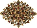 Vintage Art Deco Crystal Rhinestone Brooch Pin for Women