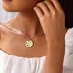 Gold Pendant Necklaces for Women, Gold Plated Pendant Necklace, Fashionable Hammered Pendant Necklaces Simple Multiple Shapes Necklace for Women Unique Gift - Image 2