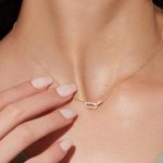 Gold Pendant Necklace for Women, Dainty Diamond Necklaces for Women Simple 14K Gold Plated Paperclip Choker Necklaces Cute Minimalist Open Oval Necklaces Gold Jewelry for Women Gifts - Image 2