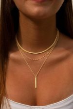 14K Gold Plated Layered Necklace for Women, 3 Layer Dainty Gold Necklace with Minimalist Pendant, Elegant Everyday Gold Jewelry Gift - Image 2