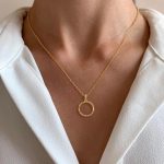Dainty Gold Necklace for Women-14K Gold Plated Simple Pendant Circle Necklace Charm Statement Long Necklaces for Women Jewelry Gifts - Image 2