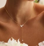 Gold Necklace for Women - Dainty Long Lariat Necklace 14K Gold Plated Clover Star Teardrop Y Shaped Drop Necklaces Cute Long Necklaces for Women Trendy Prom Formal Womens Jewelry - Image 2