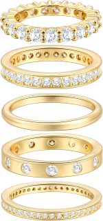 Gold Rings for Women Non Tarnish, 14k Gold Plated Dainty Stacking Cubic Zirconia Thumb Rings, Gold Knuckle Women Rings Set Jewelry