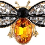 Bee Brooch Pin, Honey Bee Rhinestone Pins Vintage Crystal Insect Themed Lapel Pins Stylish Accessories for Women Men Party Dating Daily