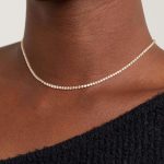 Tennis Necklace for Women, 14K Gold/Silver Plated Rhinestone Choker Necklace for Women, Dainty Cubic Zirconia Cut Faux Diamond Chain - Image 2